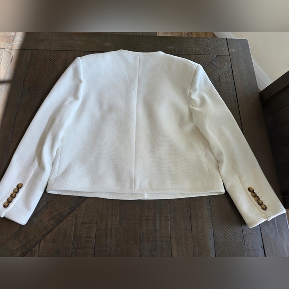 Veronica Beard Isola Stretch Cotton Blend Jacket- Size 14- Off White - Picture 12 of 14